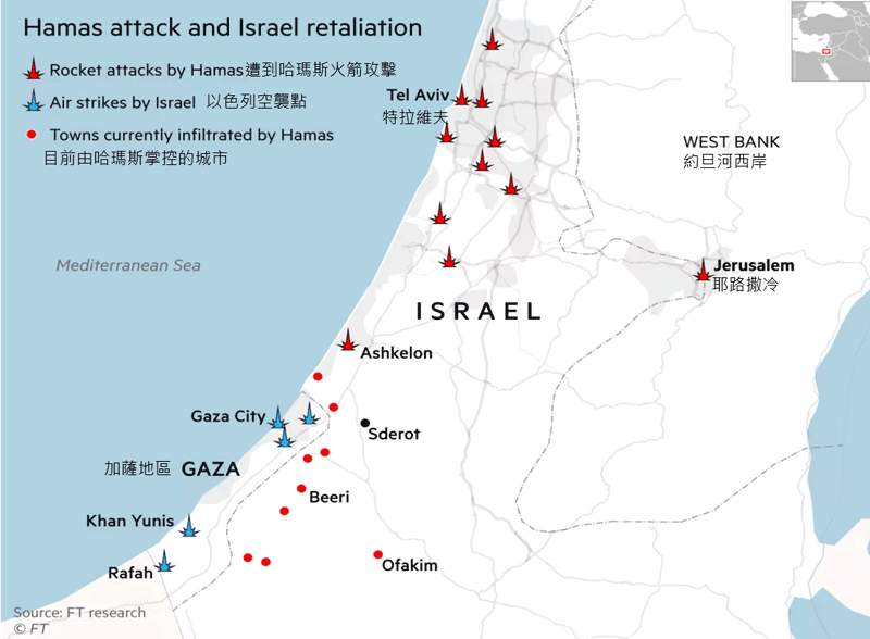以色列及哈瑪斯軍事衝突地區