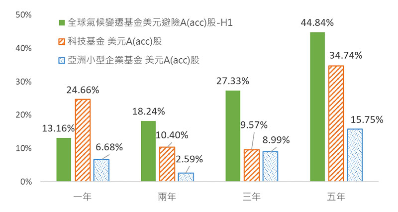 富蘭克林精選基金定期定額績效（%）