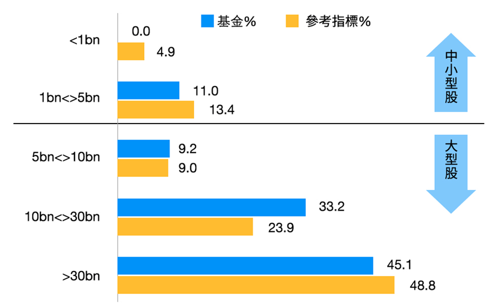本基金投資標的市值分布