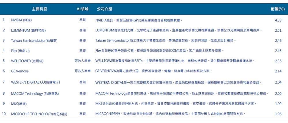 10大持股配置